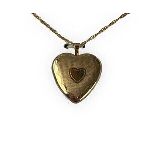 Vintage 14K Gold-Filled Heart Locket Pendant and Necklace 18” Chain NWT In Box